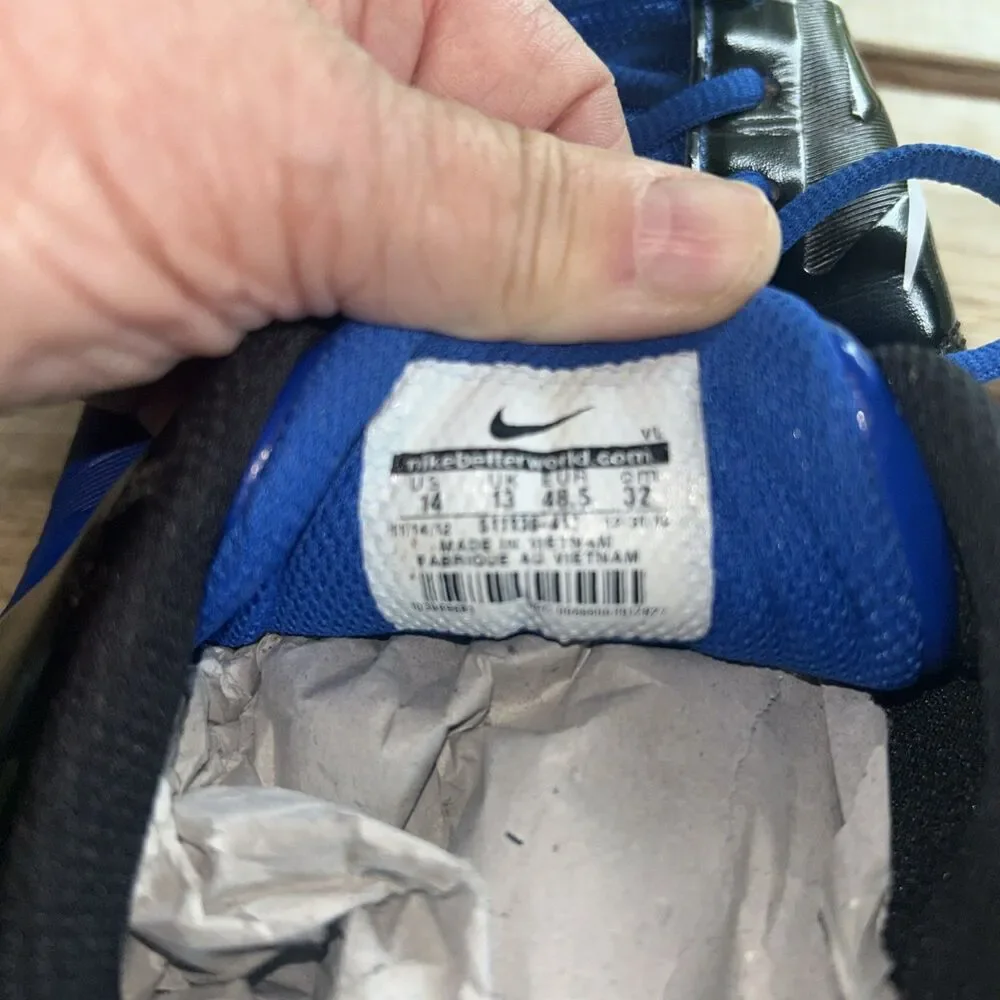 Nike Vapor Strike Blue and Black Football Cleats - Size 14